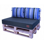 Paletové sedenie Golden Garden GG33 podsedák a vankúš 120cm x 80cm x 15cm Olivové s pásikmi